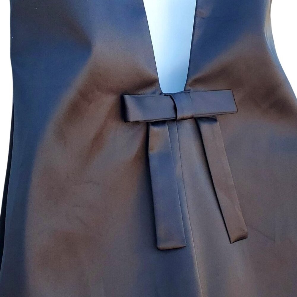 Black Satin Mini Dress Size S Very Low Back Day Dreamer Backless Mermaid Way - Picture 7 of 10